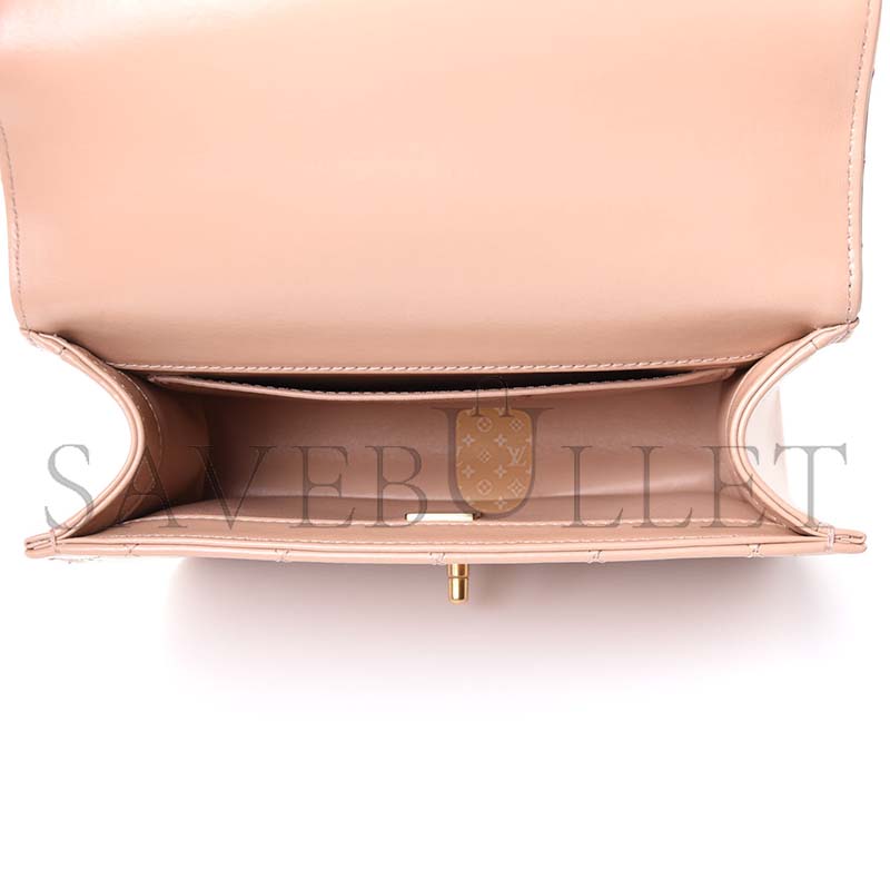 Ch*el calfskin quilted perfect fit flap beige (22*14*8cm)
